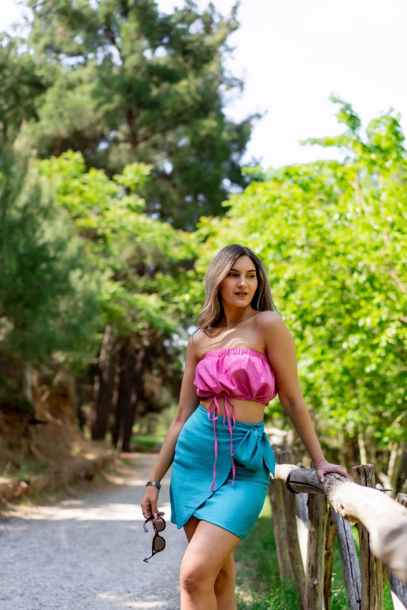Tequila petrol skirt