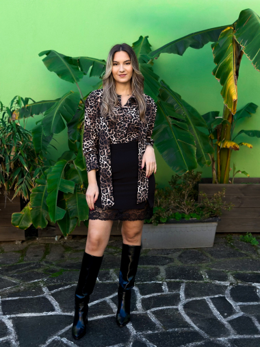 BLACK MINI SKIRT-Μαύρη μίνι φούστα με δανδέλα
